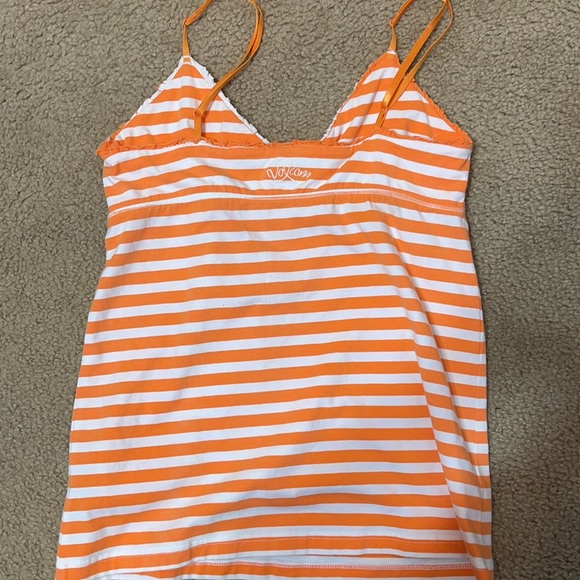 Volcom Tank Top-orange & white stripes - Picture 4 of 5